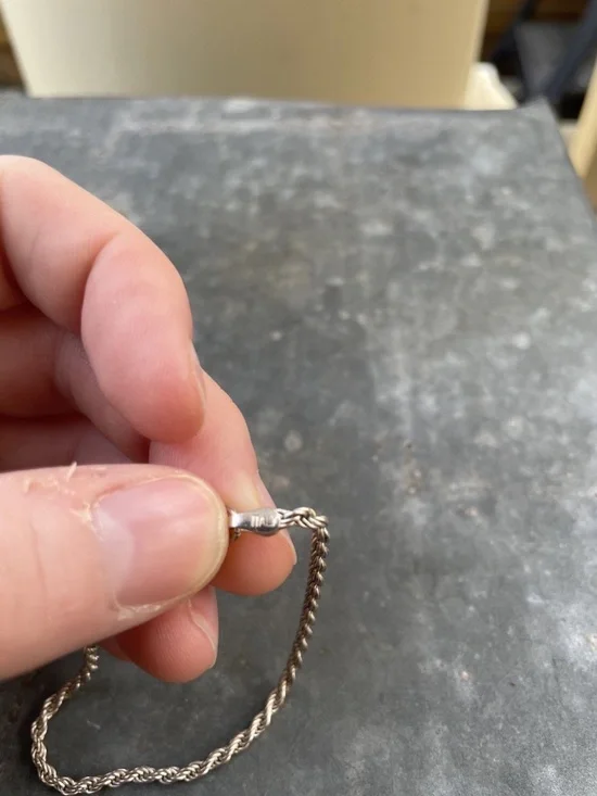 925 Sterling Silver 7" braided Rope Chain Bracelet 2mm - Picture 5 of 8